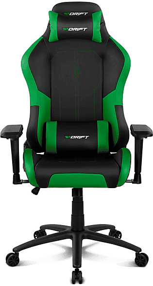 Silla gaming - Drift DR250, Reposabrazos 4D, Cojín cervical y lumbar, Reclinable, Giratorio, Verde