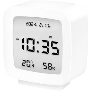LogiLink Wecker SC0120 weiß, digital, Thermometer, Datumsanzeige, Quarzuhr