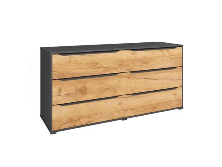 Vicco Kommode Ruben, Goldkraft Eiche, 48 x 77.6 cm mit Schubladen, zur Aufbewahrung von Kleidung und Alltagsgegenständen