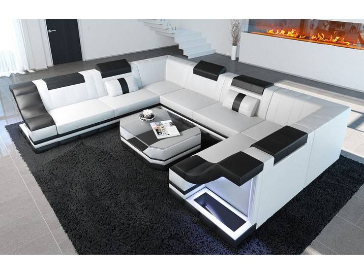 Sofa Bianchi Pur U-Form in Leder