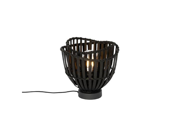 Lampe de table orientale en bambou noir - Pua
