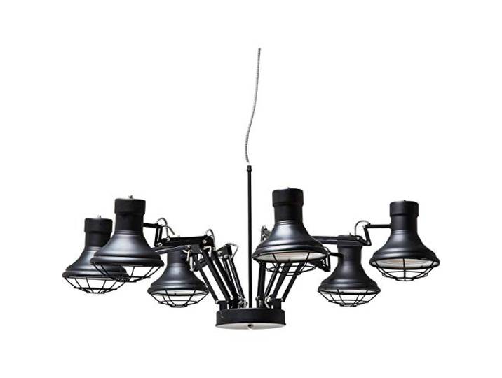 Kare Design Hängeleuchte Spider Multi 6er, grosse, verstellbare Pendelleuchte, rustikale Esszimmerlampen, Hängelampen, Schwarz (H/B/T) 60x110x110cm