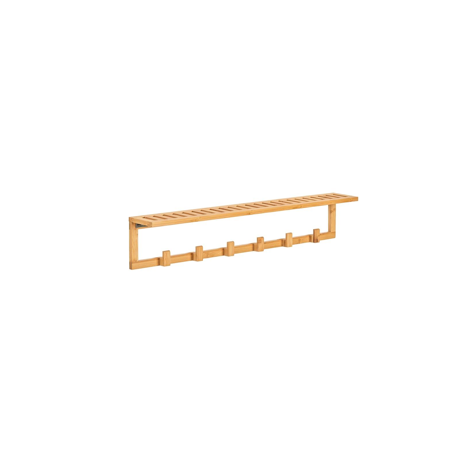 SoBuy Wandgarderobe mit 1 Regal Holzfarbe 90x12,5x14,5cm Funktional