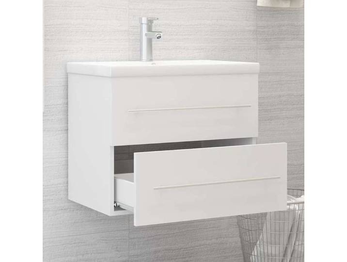 NEW Blanc Cabinet WC - VIDAXL - Armoire d'évier Blanc 60x38 5x48 cm Bois d'ingénierie - design élégant（1parcel）2715694
