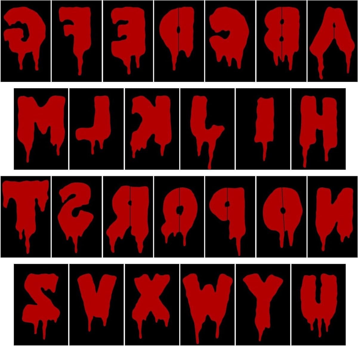 Halloween Stencils Alfabet Tekenen - 26 stuks - Zwart
