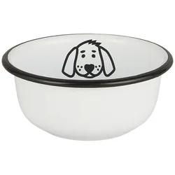 IB Laursen Fressnapf für Hunde Emaille, Ø11 x H5 cm, weiss, mini