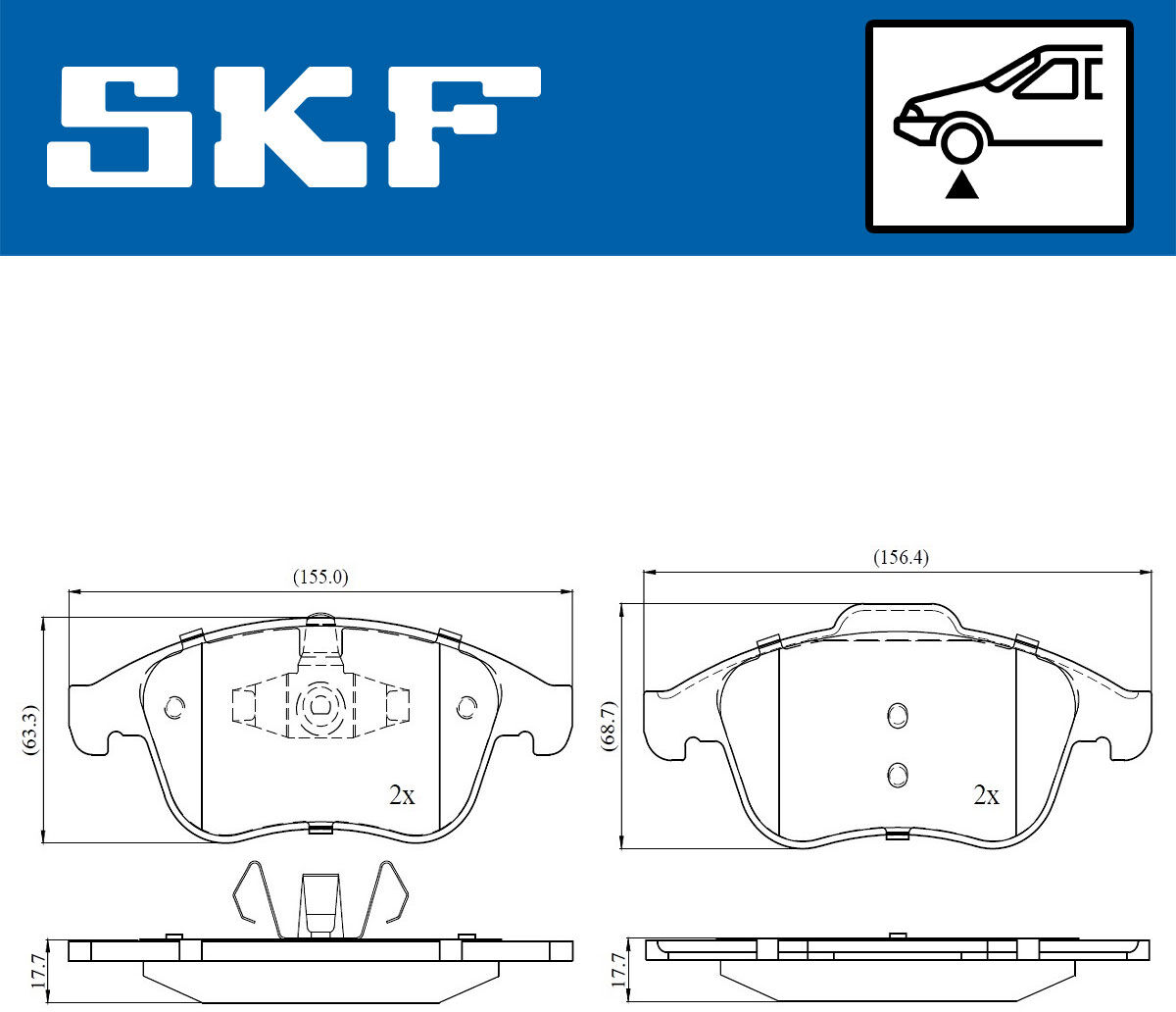 Skf Bremsbelagsatz, Scheibenbremse Vkbp80063 Für Renault
