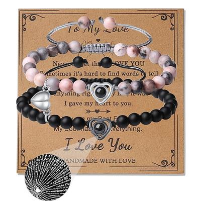 Berührungsarmbänder für Paare Liebesarmband Glow Armbänder für Paare Fernbeziehungs-Beratungsarmbänder Fernbeziehungs Geschenke für Freundin Bluetooth-Paarung Schmuck Valentinstag Geschenk