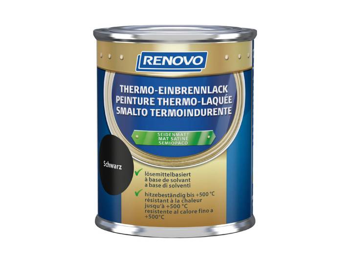 Renovo Thermo-Einbrennlack Schwarz 125 ml