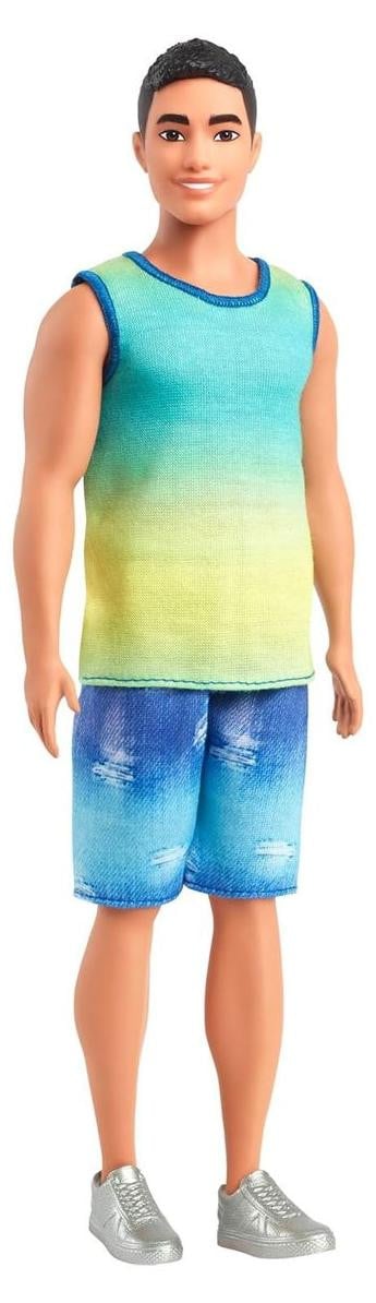 Mattel Barbie Fashionistas Ken Pop: Ken met Gradient Tanktop en Denim Shorts