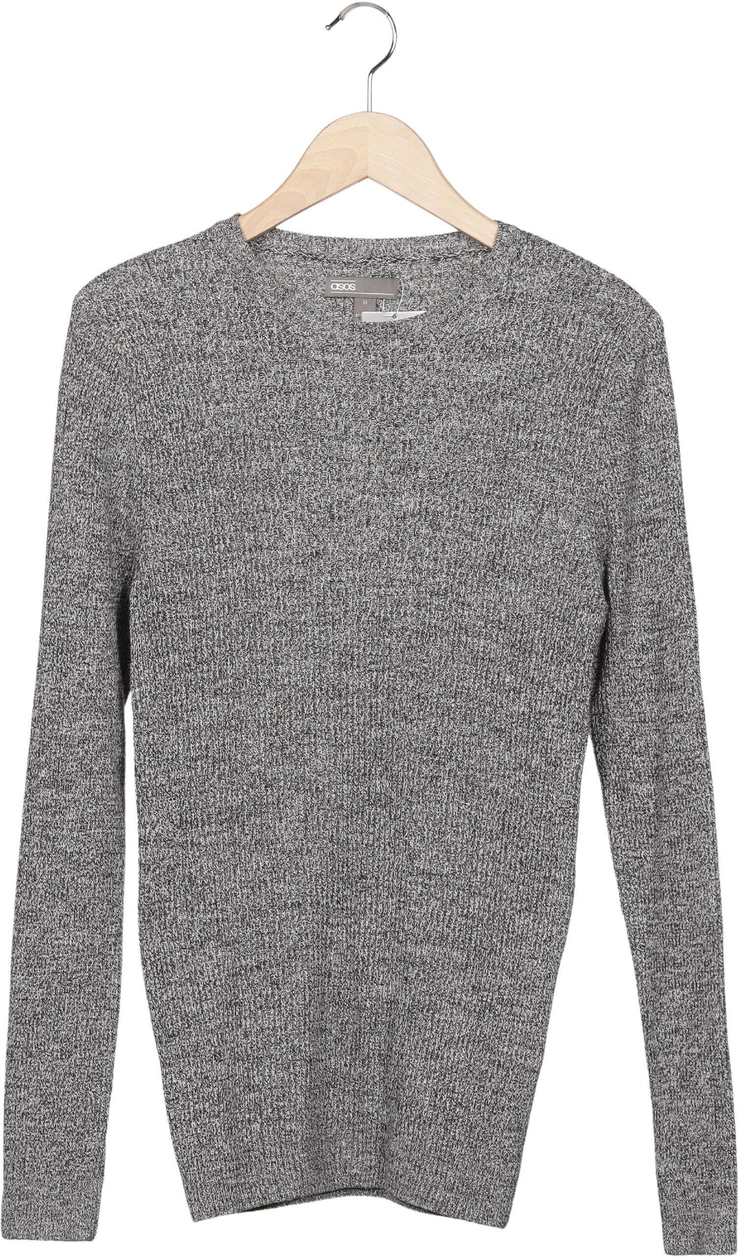 asos Damen Pullover, Grau, Gr. M, Synthetik - Second Hand