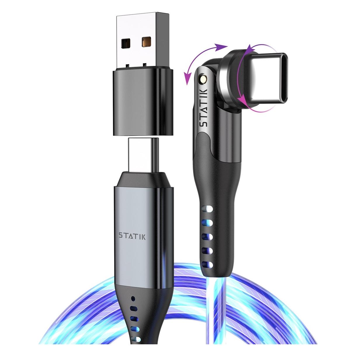 Statik 2 in 1 Kabel (1 m, USB 2.0, 100 W) (PUP-0465-3FT-CC)