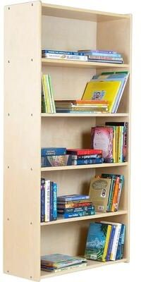 RRI Goods 5-Shelf Classic Bookcase, Wooden Wall Bookshelf Organizer for Books, Toys, Office, and Kids Supplies, Natural