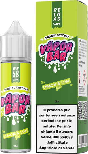 Reload Vape Lemon & Lime Ice Vapor Bar Liquido Shot 20ml Limone Lime Ghiaccio