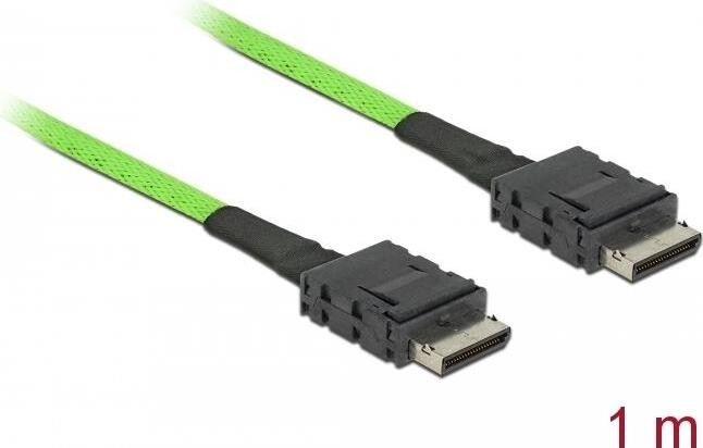 Delock Kabel OCuLink PCIe SFF-8611 naar OCuLink SFF-8611, lichtgroen, 1 meter