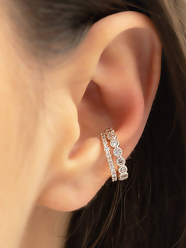 atelier MIU Vergold. Earcuff mit Edelsteinen - onesize