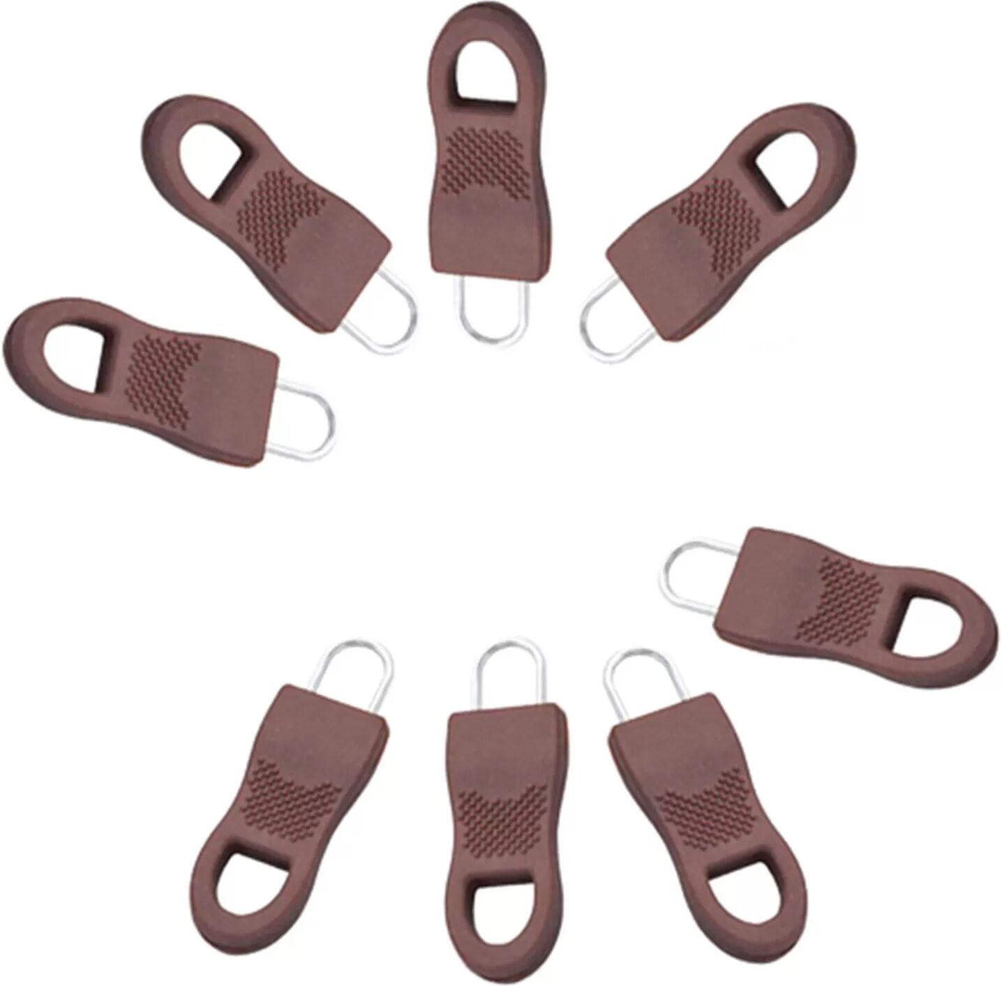 INF Zipper für Reißverschluss 8er-Pack Braun