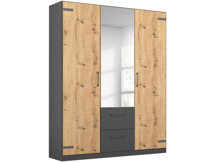 rauch Drehtürenschrank Holmes im Industrial Style, mit Schubkästen, mit oder ohne Spiegel