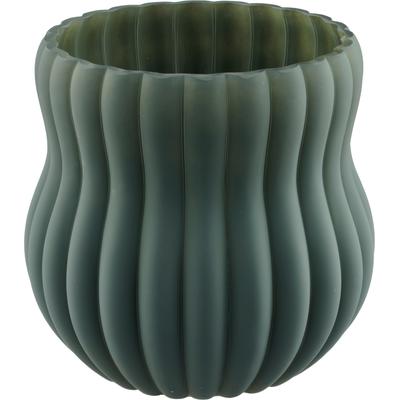 Tischvase OTTO HOME "Vase", grün, H:19,5cm Ø:19cm, Glas, Vasen, mit matter Oberfläche