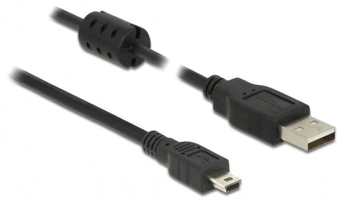 Delock USB-kabel USB naar Mini-USB Type B USB 2.0 - 2 meter - Zwart