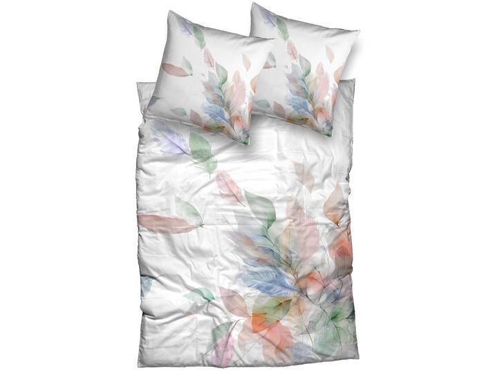 Bettwäsche CASATEX Ephemere , bunt (multicolor), B/L: 135cm x 200cm, 1 Stk., 1 Stk., Satin, B/L: 80cm x 80cm, 2 tlg., Satin, Bezug: 100% Baumwolle, Bettwäsche, Bettwäsche, zart und elegant