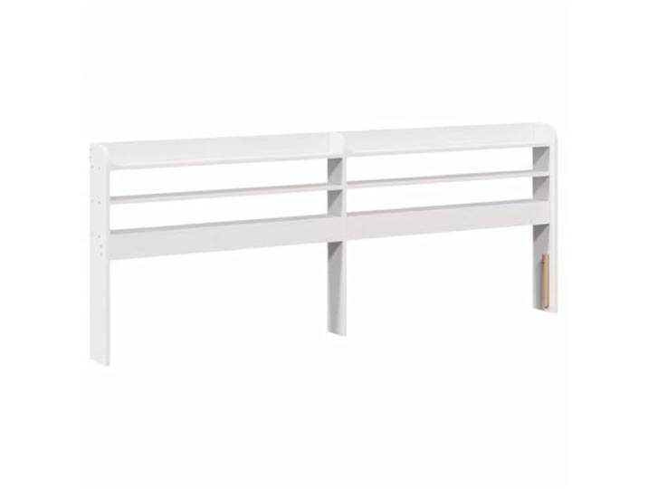 vidaXL Kopfteil mit Ablagen Weiß 200 cm Massivholz Kiefer