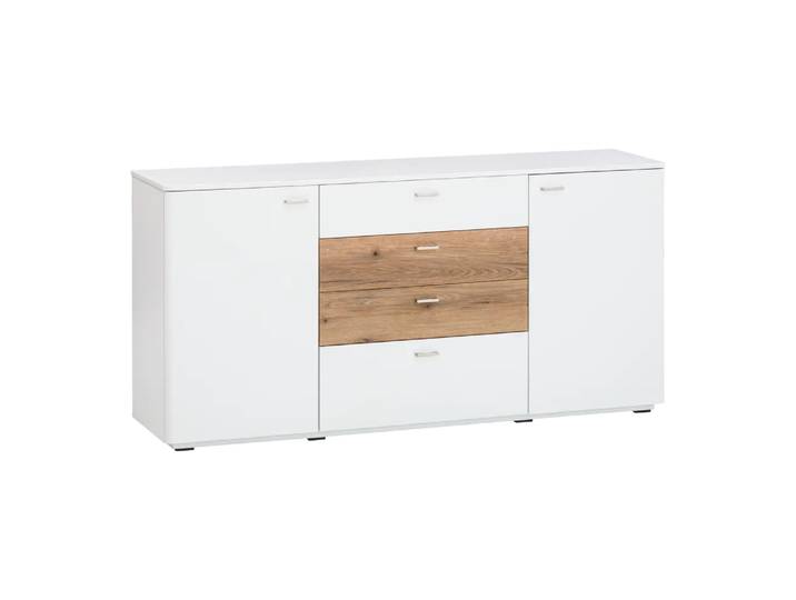 Sideboard Rico, Byyu, weiss, Holzwerkstoff