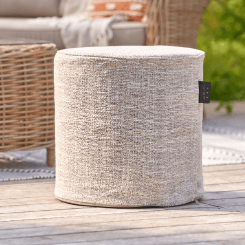 Maldives Outdoor Heated Neutral Textured Medium Round Stool