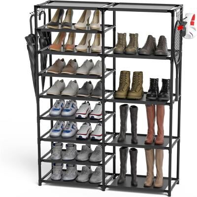 No "Tall Garage Shoe Rack Large Capacity - 55.5""D x 11""W x 35""H"