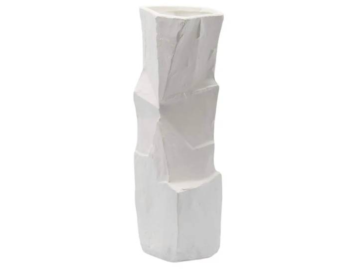 Vase Kantig Matt Weiss H: 41 cm Edg