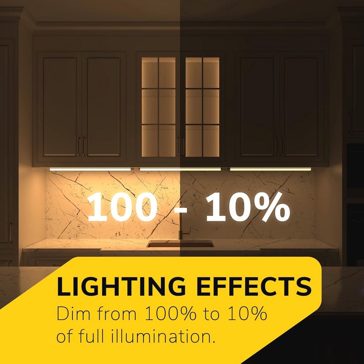 Dimbare LED-onderkastlamp van aluminium, 18 inch, zacht wit (3000K), matte afwerking
