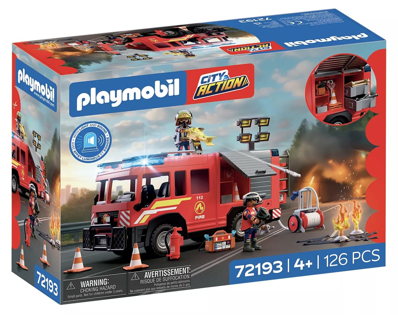 Playmobil brandweerwagen speelgoedauto met accessoires en licht