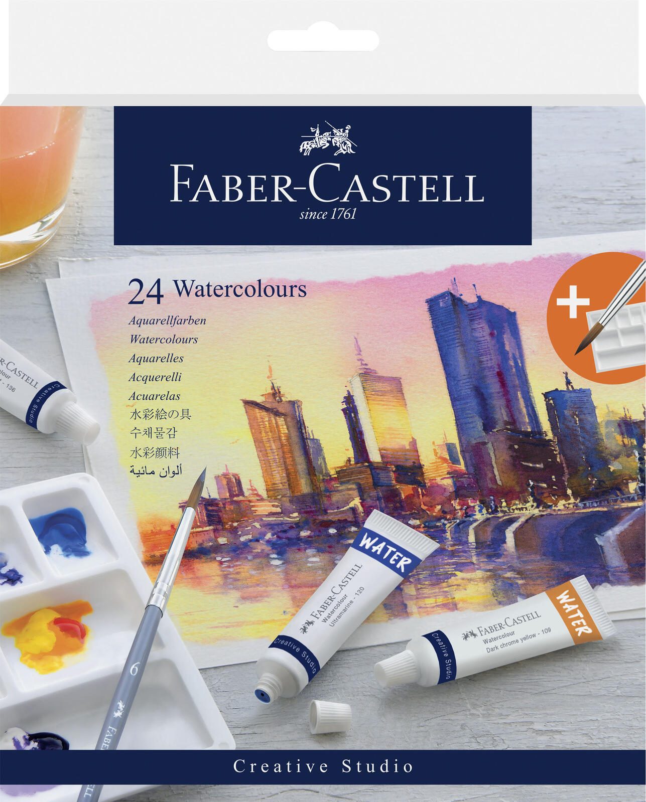 FABER-CASTELL Aquarellfarben farbsortiert 169624