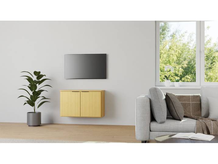 Hängesideboard Echtholz Furnier Eiche geölt