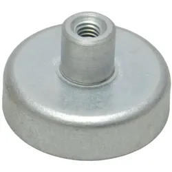 22 Ferrit-Topfmagnete mit Gewindebuchse 25 mm | 15 mm | Ferrit, Stahl, silber