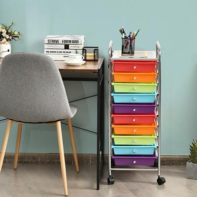Lirago 10 Drawer Rolling Storage Cart Organizer with 4 Universal Casters