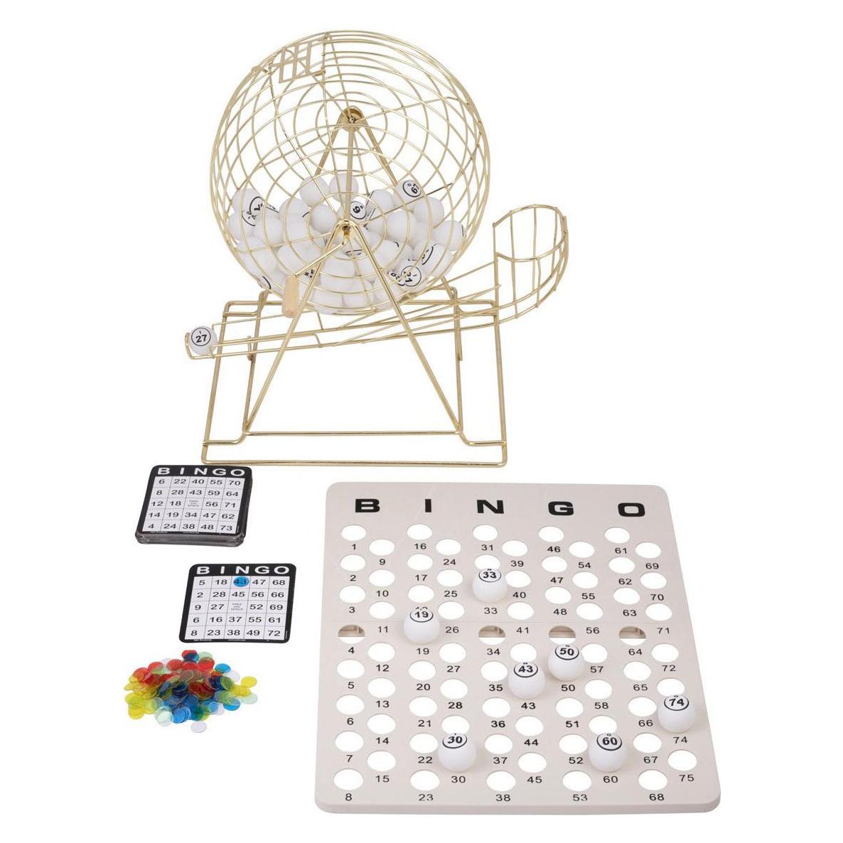 Longfield Bingotrommel 13" inklusive ballen und Kontrollbrett (2 - 8 Spieler) (360550)