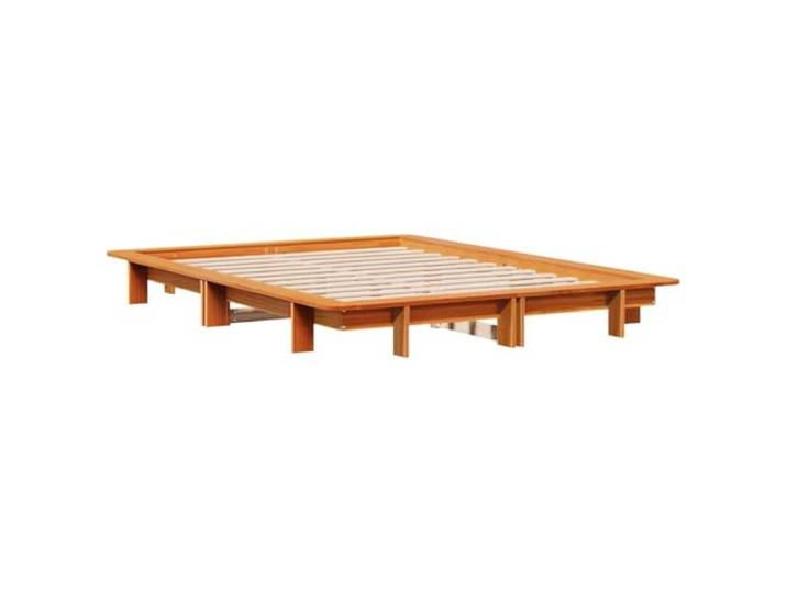 KTHLBRH Einzelbett 120 x 190 cm Kiefernholz Braun Wachs Inklusive Lattenrost, stabiler Rahmen, modernes Design, ohne Matratze
