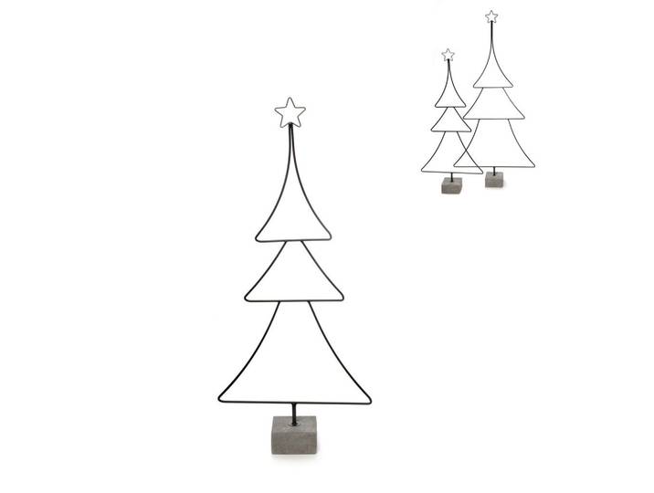 Dekoweihnachtsbaum, Schwarz, Metall, Stein, 16.5x124x55 cm, Dekoration, Weihnachtsdekoration, Winterdeko
