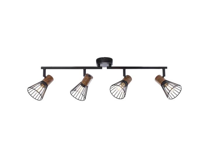 BRILLIANT Deckenstrahler Manama , schwarz (holz dunkel, schwarz matt), 4, H: 18cm, 1 Stk., Leuchten, Spotrohr 4flg holz dunkel/schwarz matt, Deckenstrahler