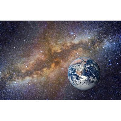 Fototapete PAPERMOON "Universum mit Erde", bunt, B:2,5m L:1,86m, Vlies, Tapeten