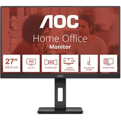 AOC 27E3QAF 27 Zoll Full HD Monitor, Lautsprecher, höhenverstellbar (1920x1080, 75 Hertz, VGA, HDMI, DisplayPort) schwarz
