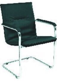 Freischwinger RUMBA chrom/Ku-leder schw. ; E/D/E (RUMBA CR V4)