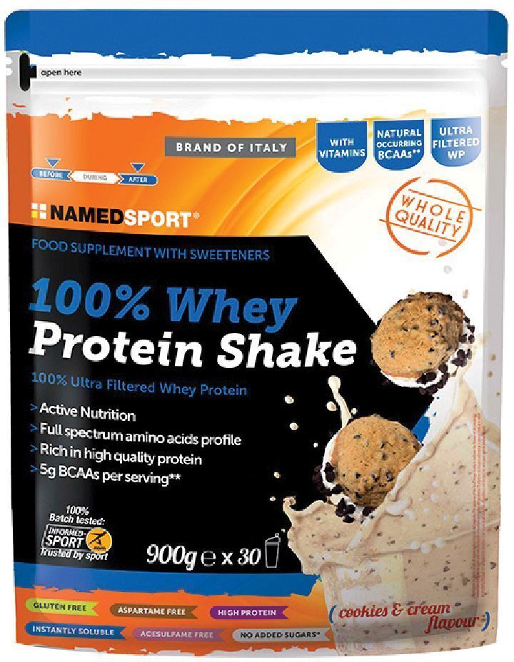 NAMEDSPORT Srl NamedSport, 100% Whey Protein Shake, 900 g