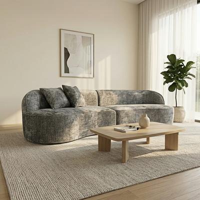 Direct Wicker Modular High-Density Boneless Curved Chenille Fabric Sectional Sofa Couches