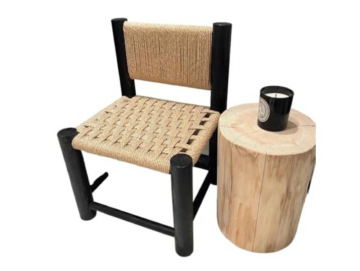 Moderner, minimalistischer Massivholz-Rattan-Hocker, Schuhwechselsitz Atmungsaktiv, stabil, einfach zu montieren, langlebig