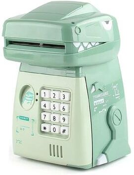 Inspired Deals Dinosaur Password Piggy Bank For Kids Automatic Coin Saving Toy green