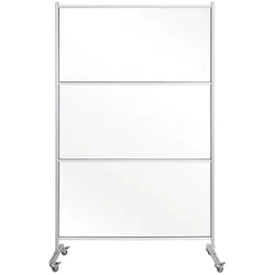Bi-Office Mobile Trennwand, Spritzschutz, Glas, mit Aluminiumrahmen, silber 120 x 150 cm