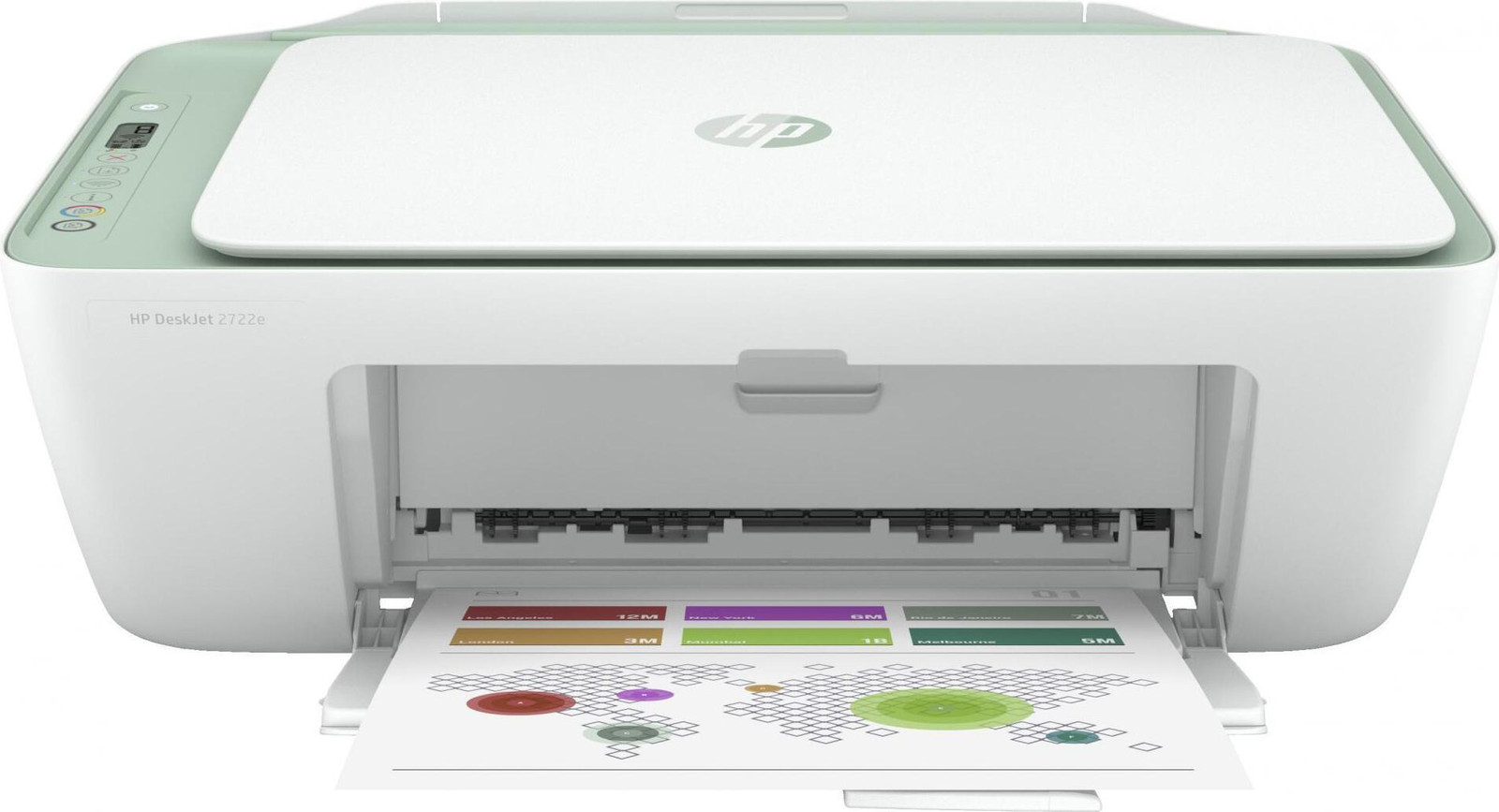 HP DeskJet 2722e draadloze all-in-one kleurenprinter, scanner en kopieerapparaat, grijs en wit