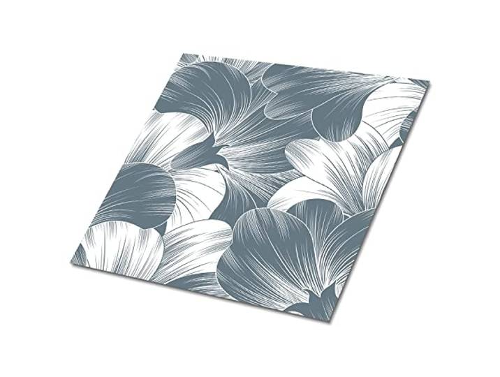 Decormat Selbstklebende Vinylfliesen Grau Dekoartikel Aufkleber Bodenbeläge PVC Satz von 9 Fliesen - 30x30 cm Wandfliesen für die Küche Fliesenaufkleber - Blumen